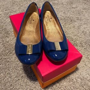 Kate Spade Royal Blue Bow “Tock” Flats Size 8.5